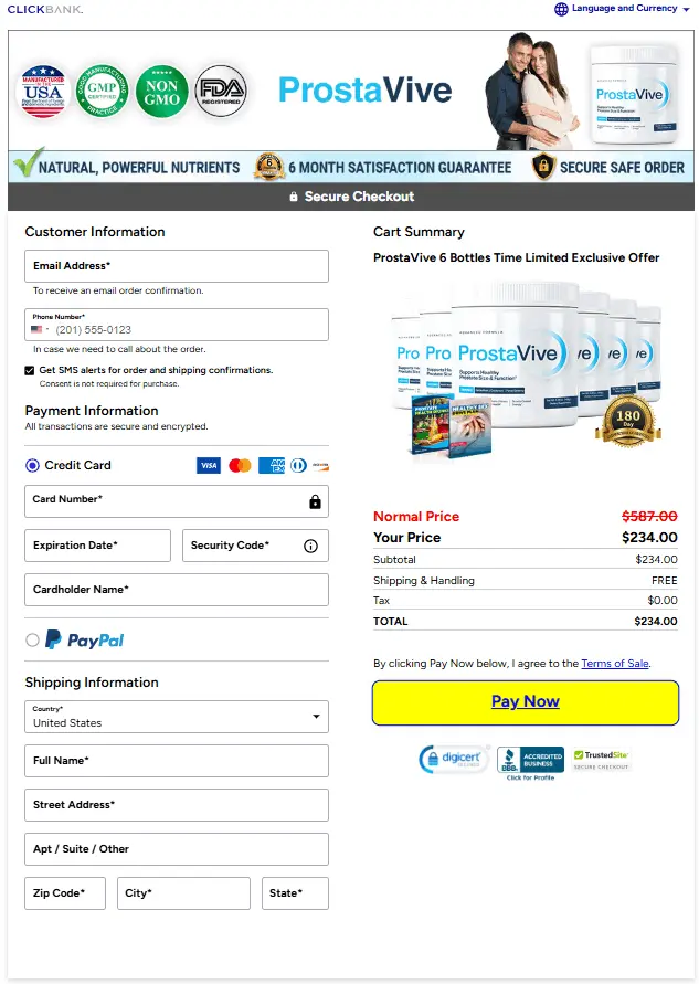 ProstaVive™ Secured Order Form